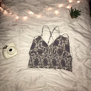 cropped floral tank top